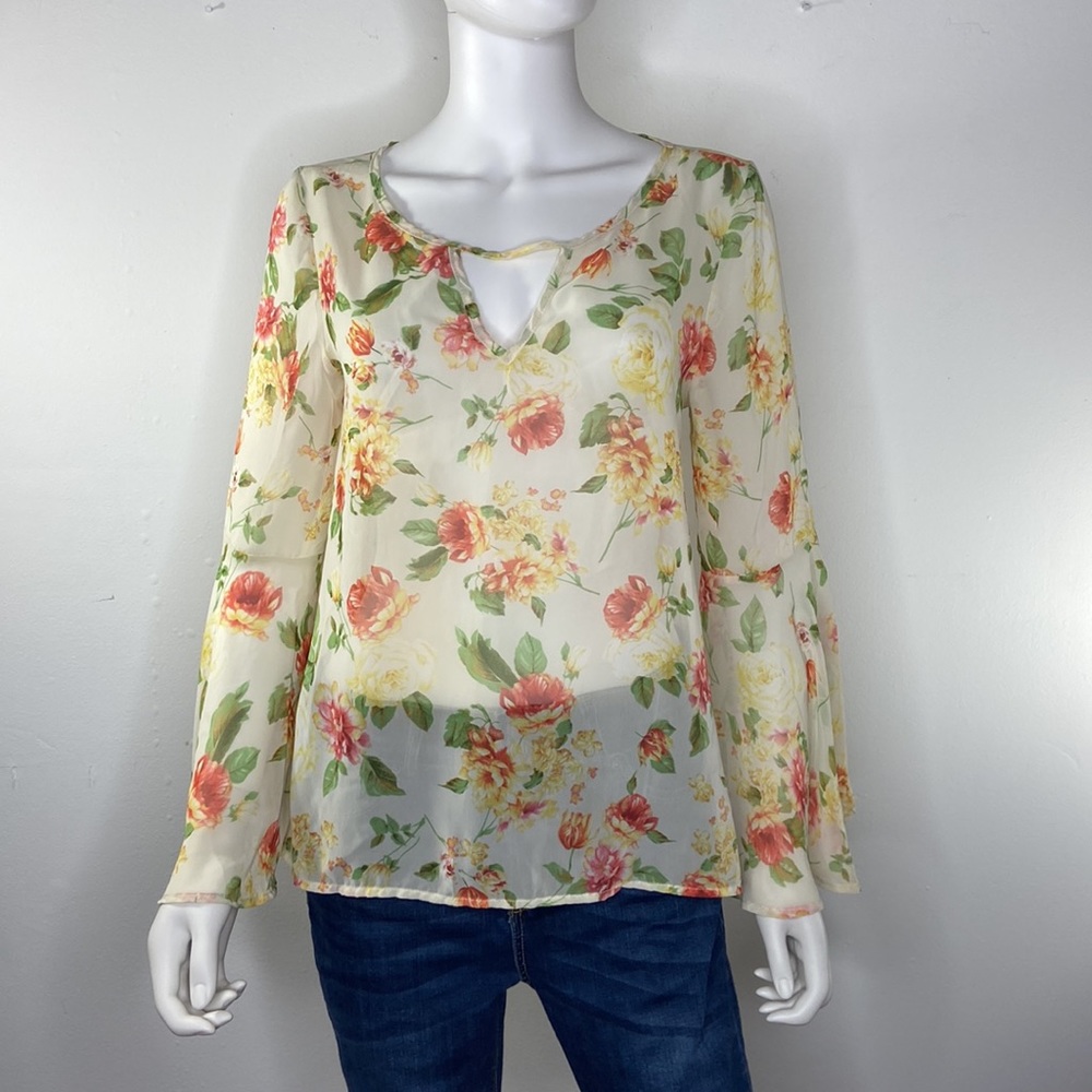 Audrey 3+1 cottage core women’s sheer‎ blouse